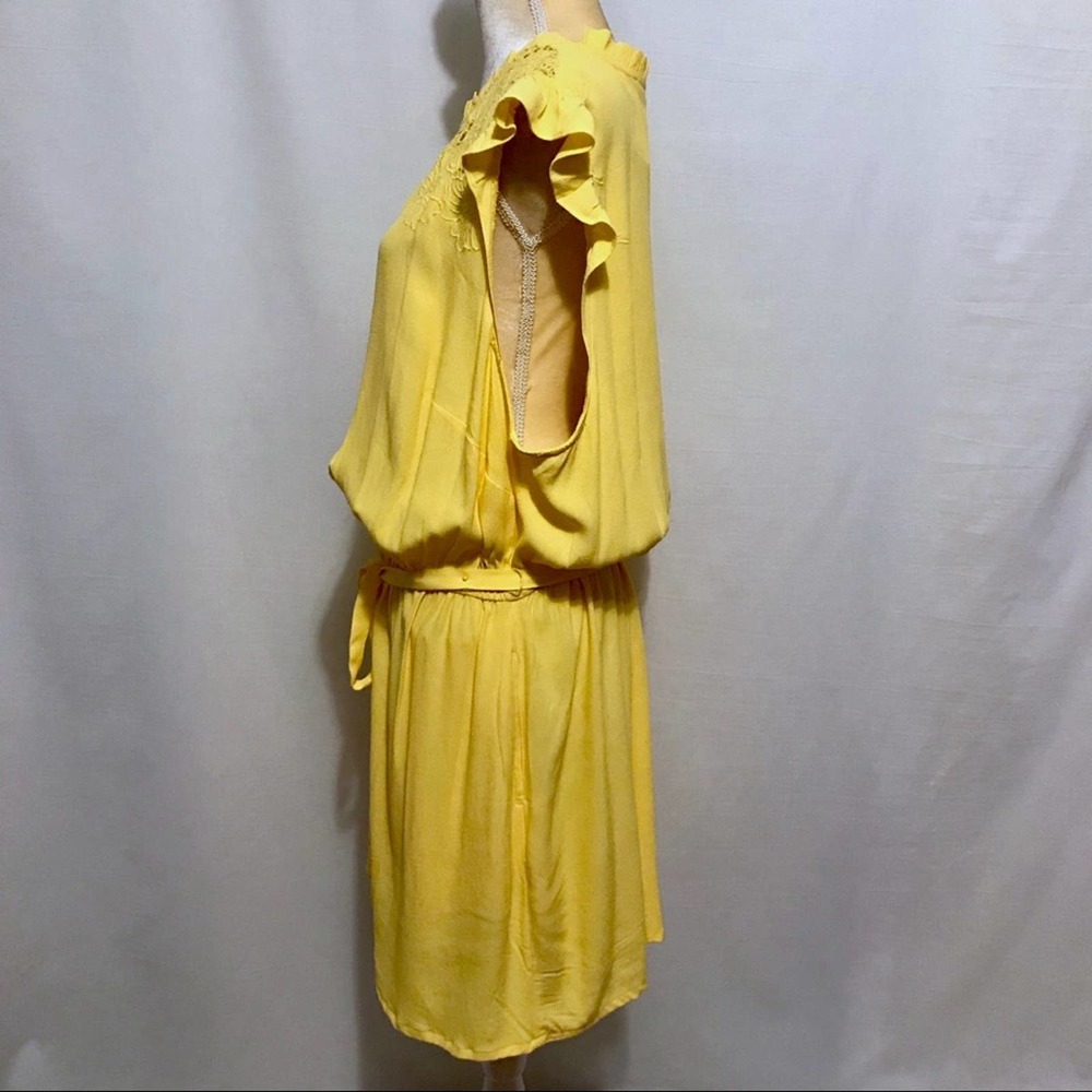 Loft Plus Size NWT Yellow Floral Ruffle Dress Women Various - Picture 4 of 14